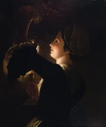 Trauben und Kerzenlicht